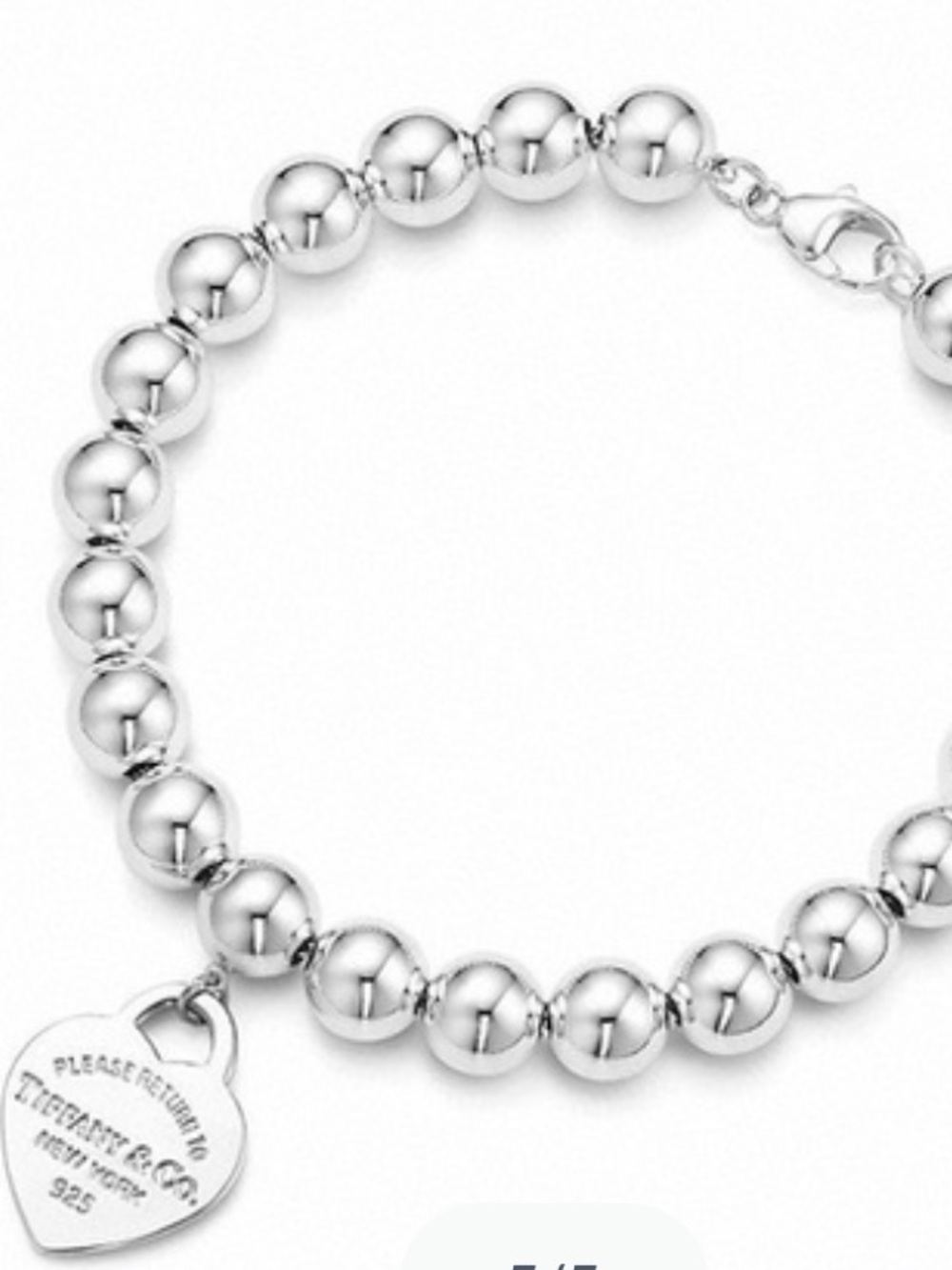 Return to Tiffany & Co. Heart Tag  Bead Bracelet in silver.